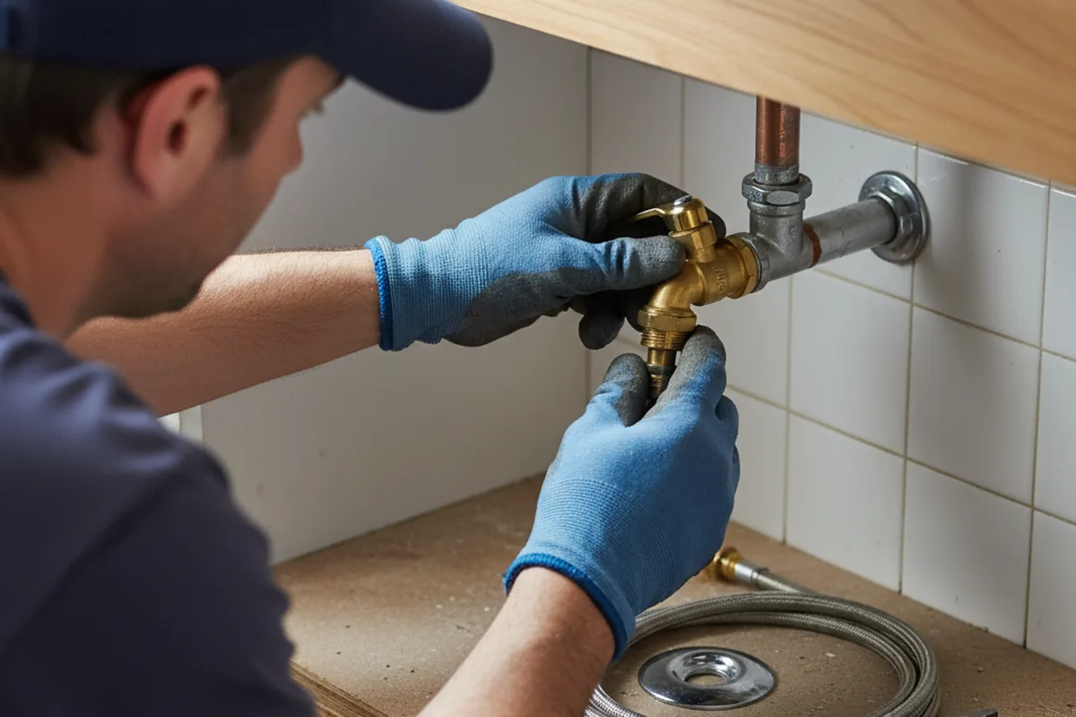 Shutoff valve and fitting work during Emergency Plumbing in Wilmont